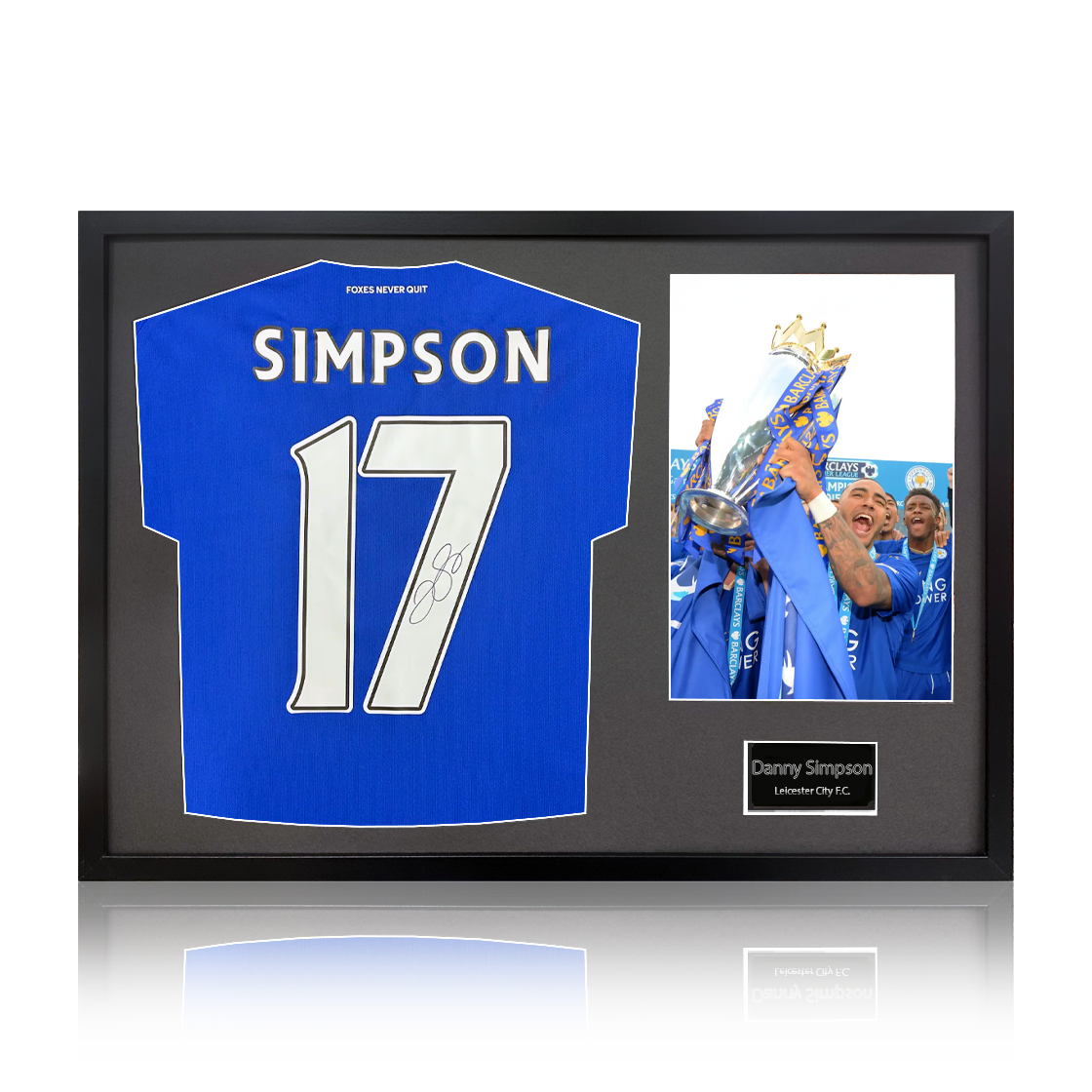 Danny Simpson Signed Leicester City Shirt Classic Frame