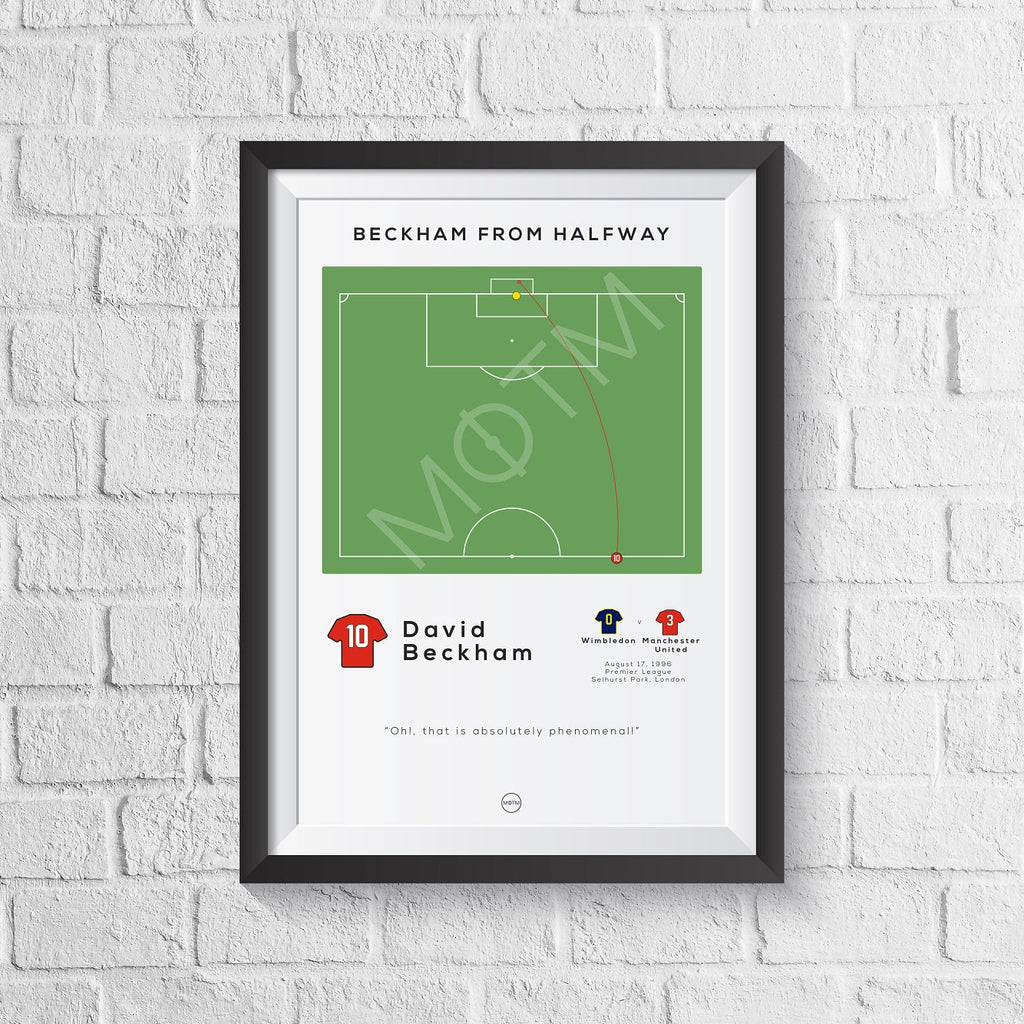 David Beckham Halfway Goal Print