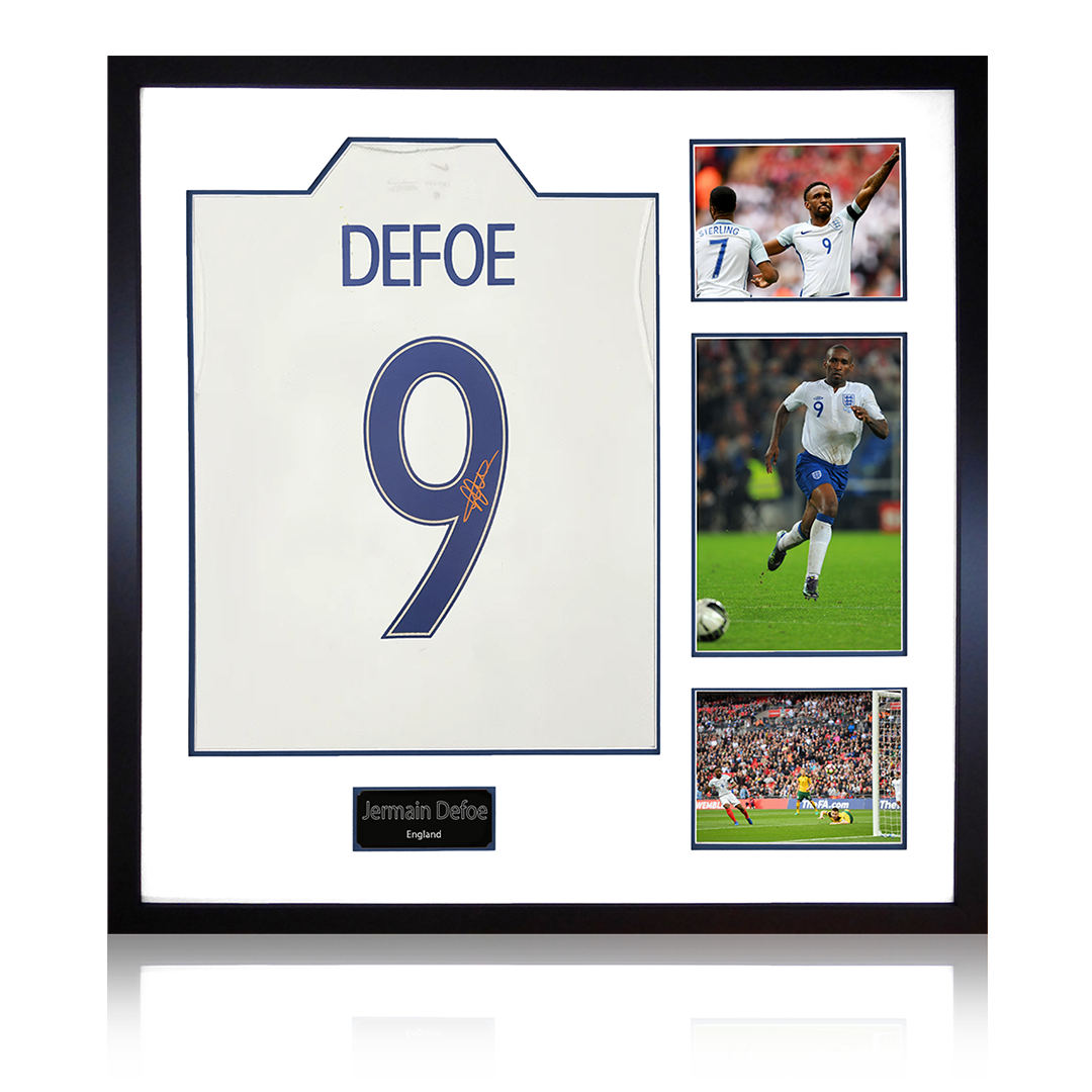 Jermain Defoe Signed England Shirt Elite Frame