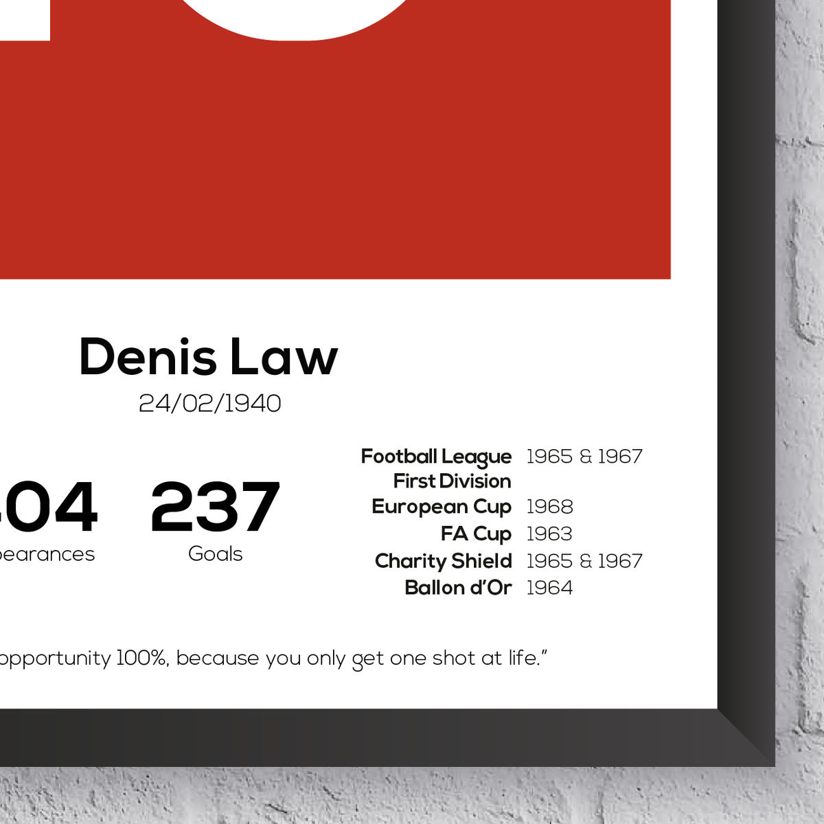 Denis Law Legend Stats Print