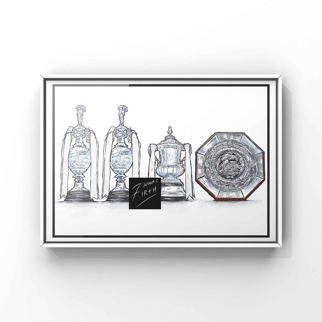 Derby Inspired Major Trophies Football Print