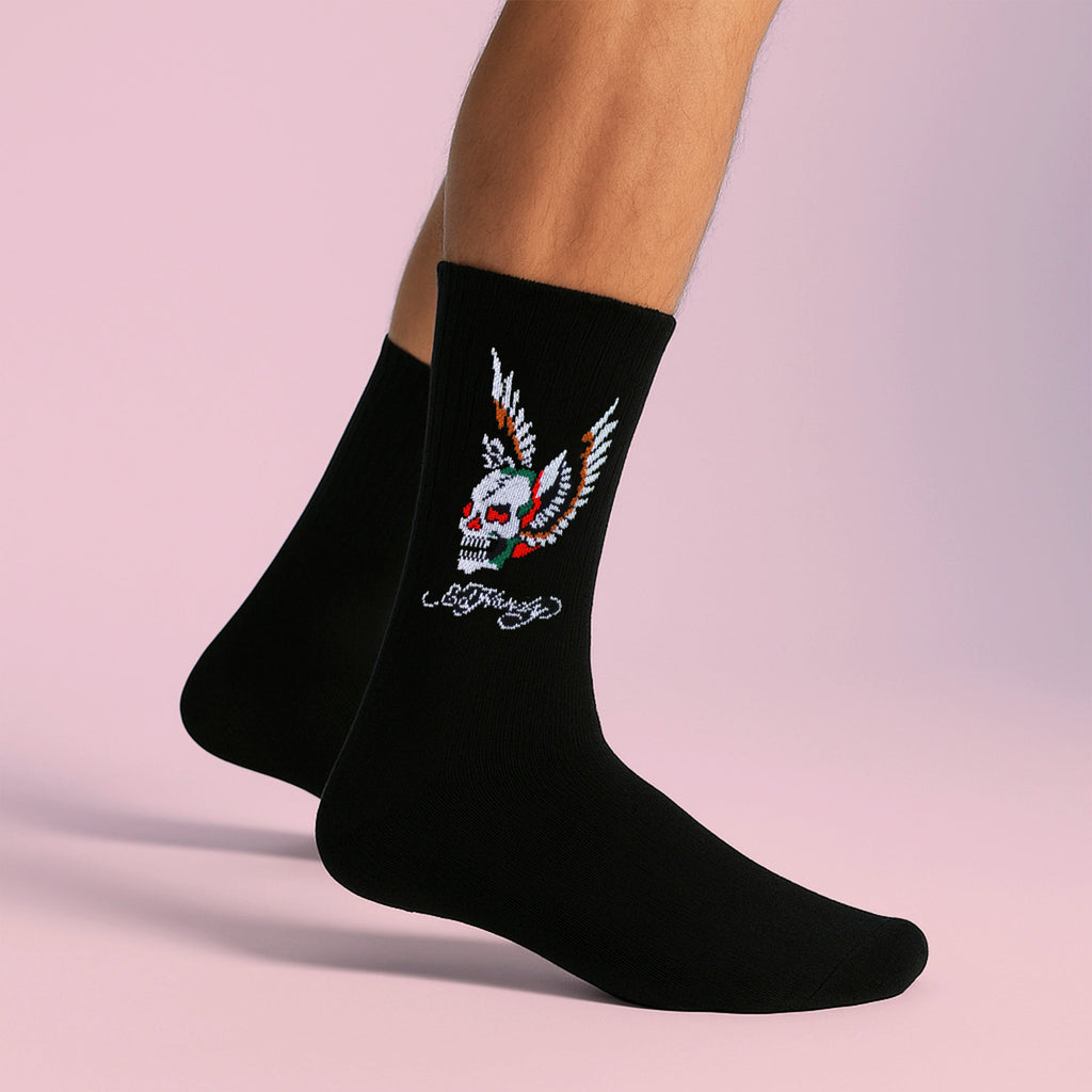 5 Pairs Mens Crew  Socks - Breathable Novelty Patterned Socks
