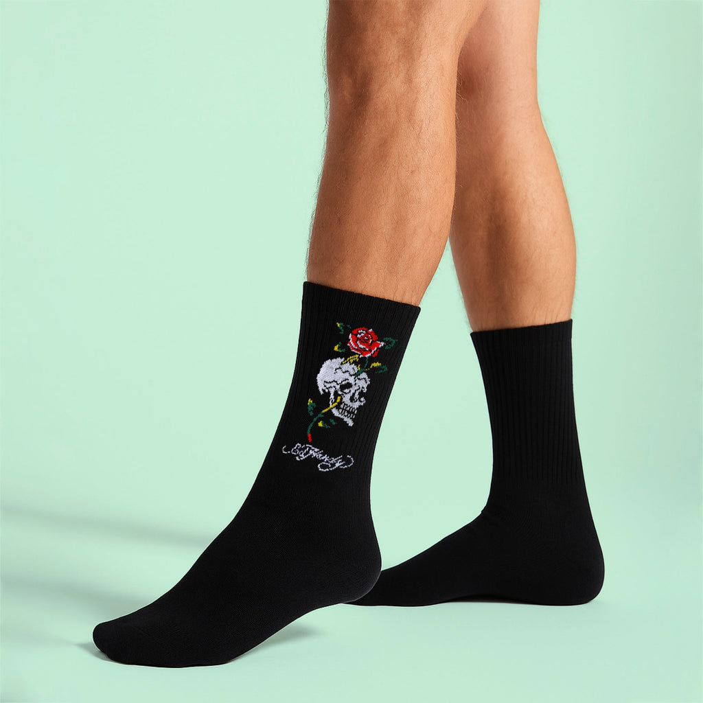 5 Pairs Mens Crew  Socks - Breathable Novelty Patterned Socks