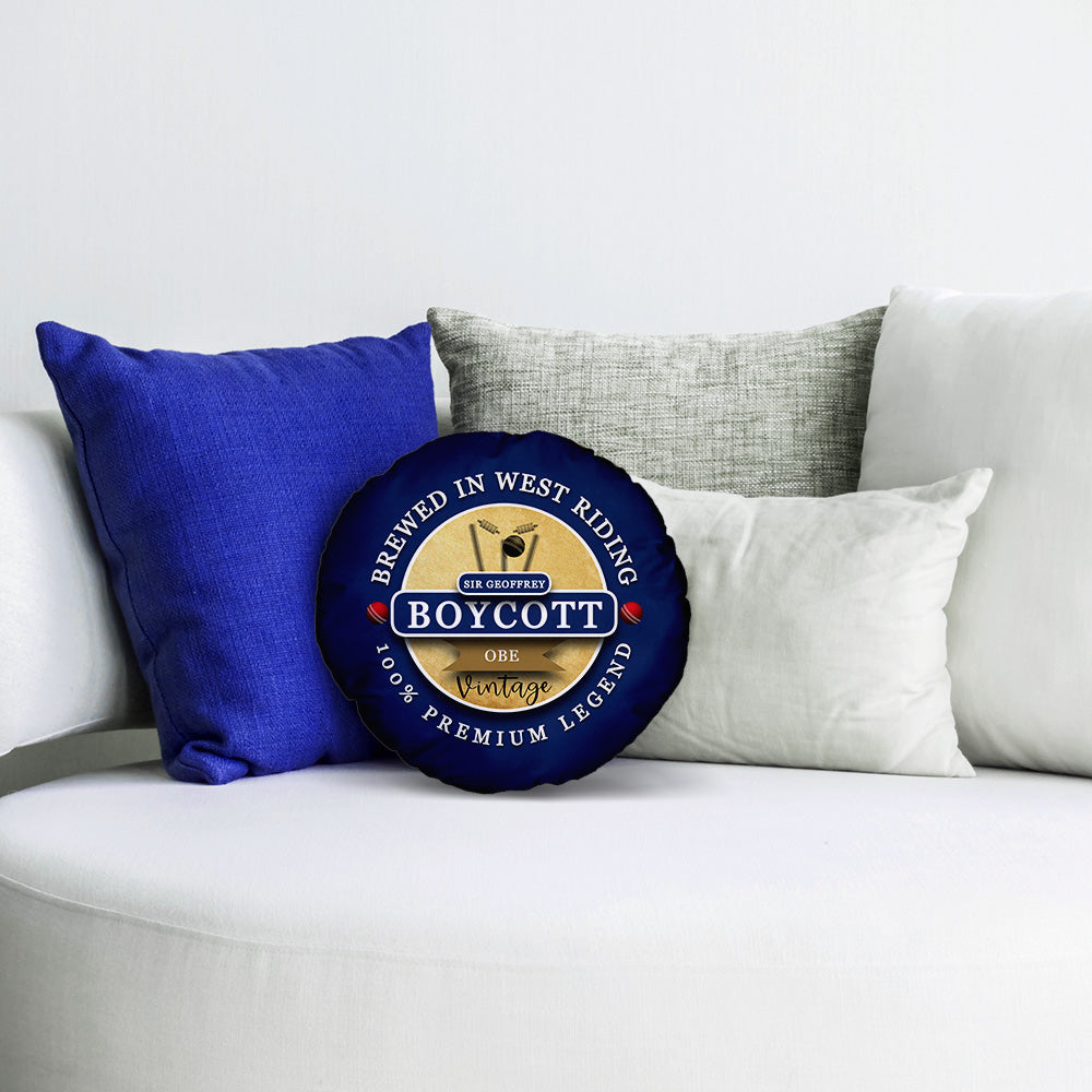England Cricket Boycott  - Legend Collection - Circle Cushion 14"