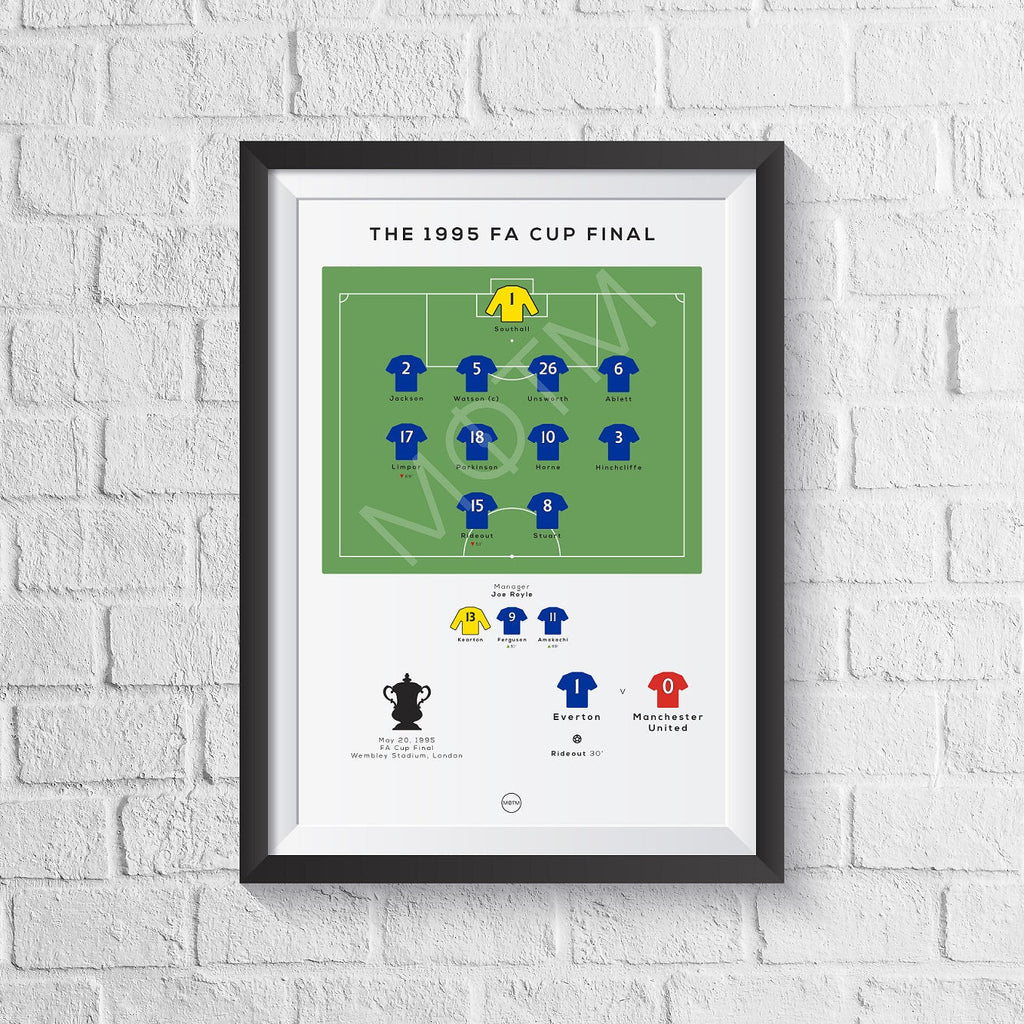 Everton vs Manchester Reds 1995 Cup Final Print