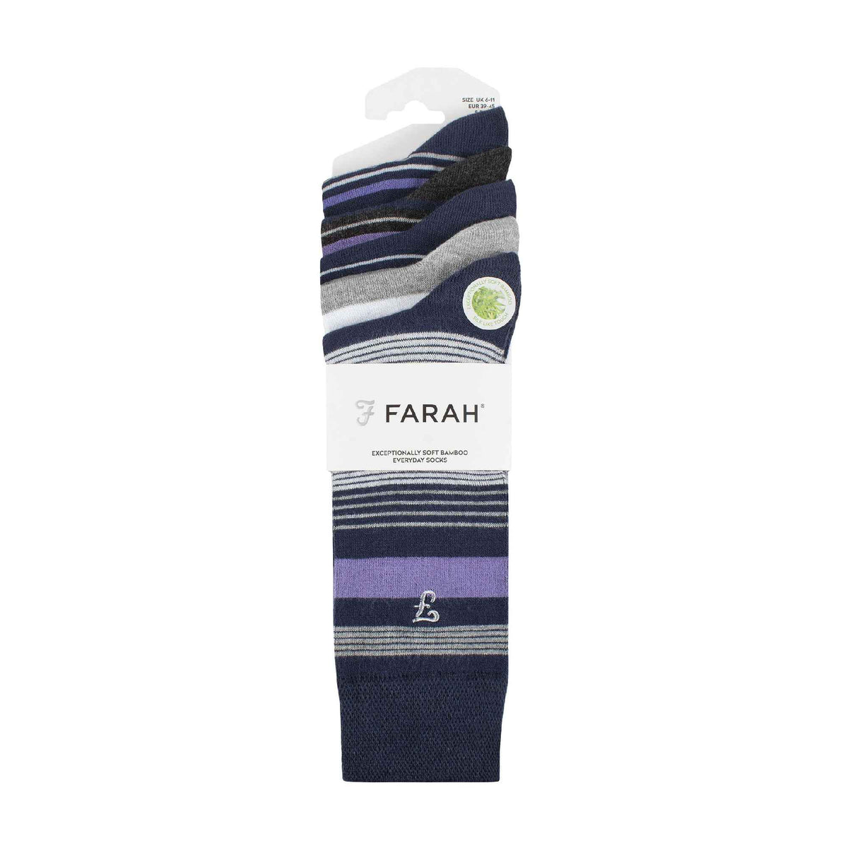 5 Pack Mens Bamboo Bright Striped Patterned Socks