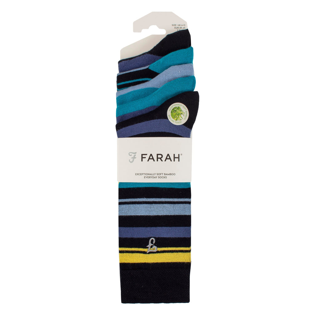 5 Pack Mens Bamboo Patterned Socks - Soft Breathable Stylish Everyday Comfort