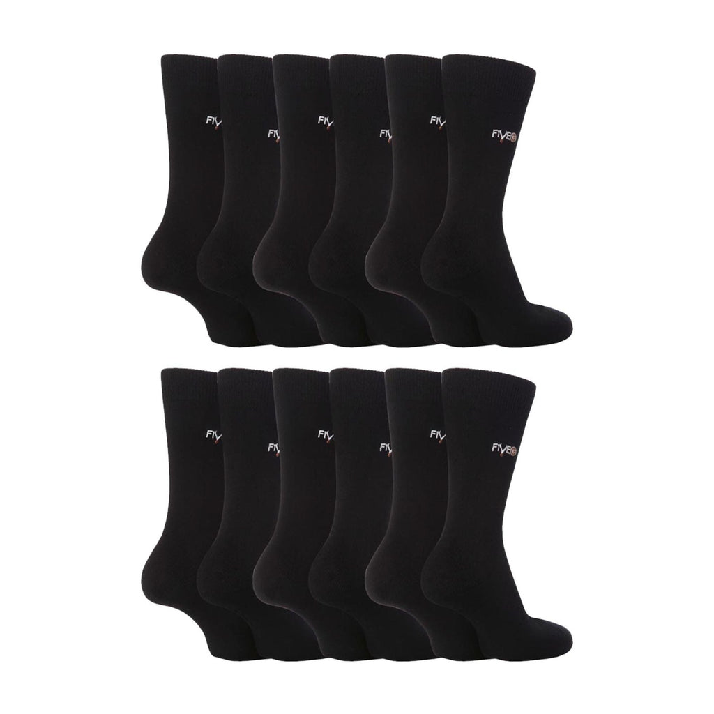 12 Pairs Mens Fairtrade Cotton Socks | Breathable Casual Plain Dress Socks