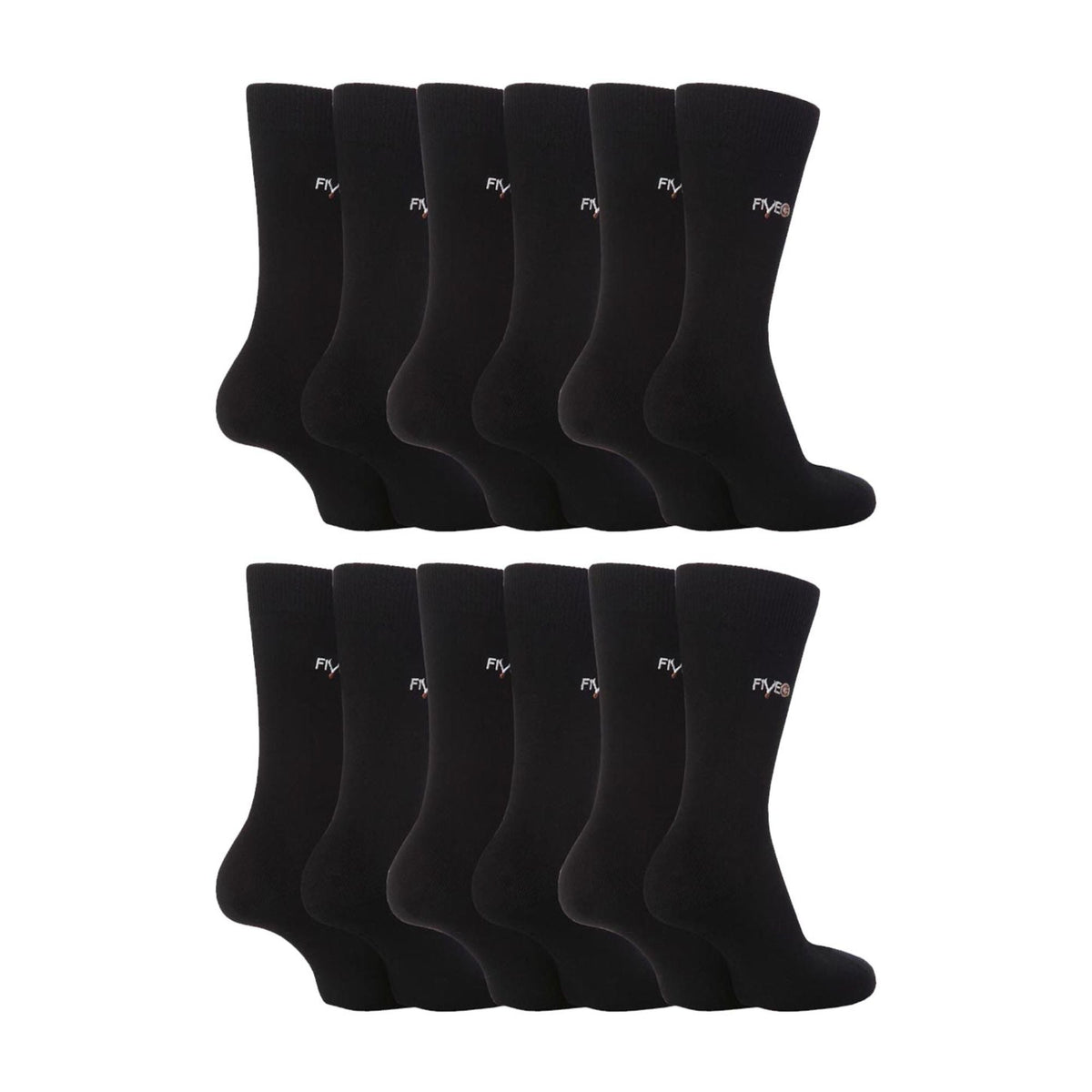 12 Pairs Mens Fairtrade Cotton Socks | Breathable Casual Plain Dress Socks
