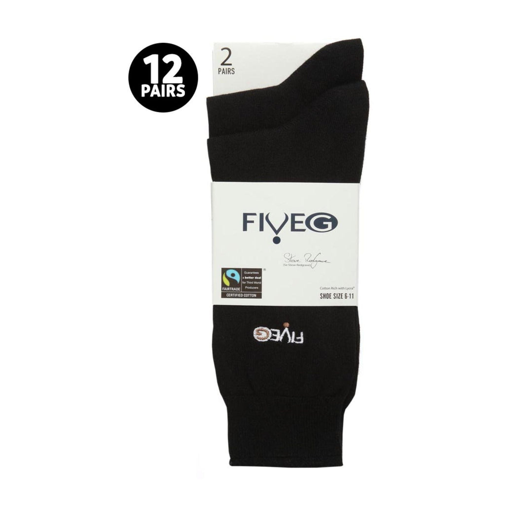 12 Pairs Mens Fairtrade Cotton Socks | Breathable Casual Plain Dress Socks