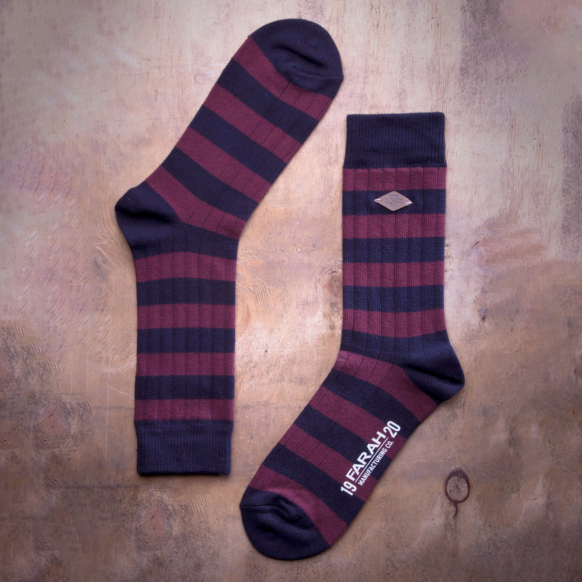 2 Pack Mens Cotton Patterned Striped Ribbed Boot Socks