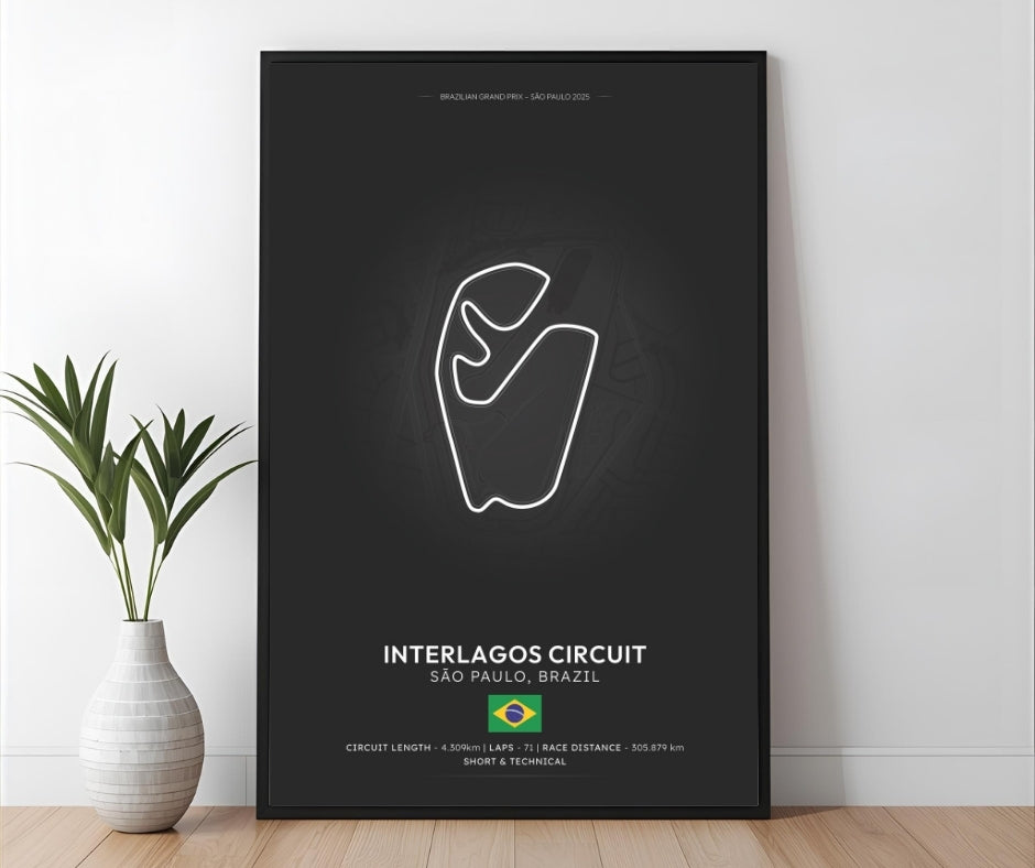 São Paulo Circuit Poster - Formula 1 Inspired Print