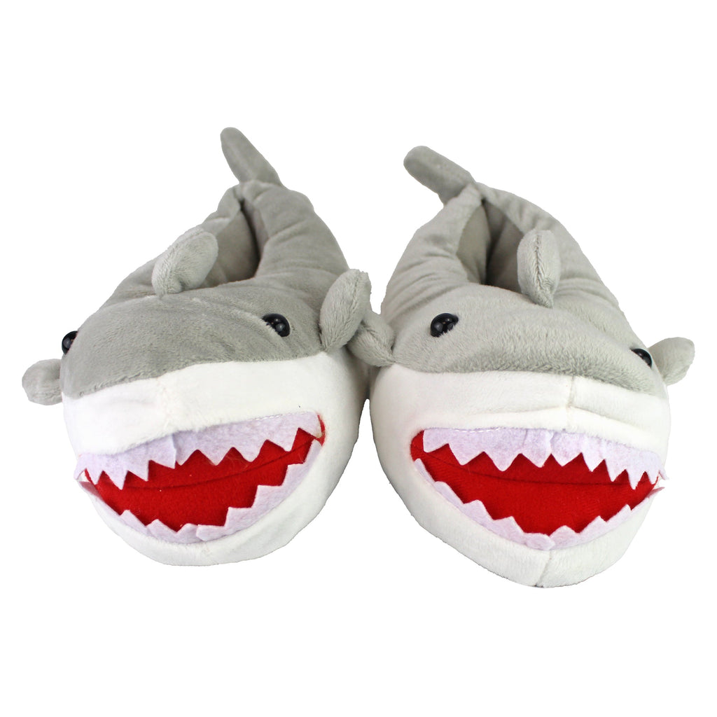 Kids Soft Plush Novelty 3D Grey Shark Slippers