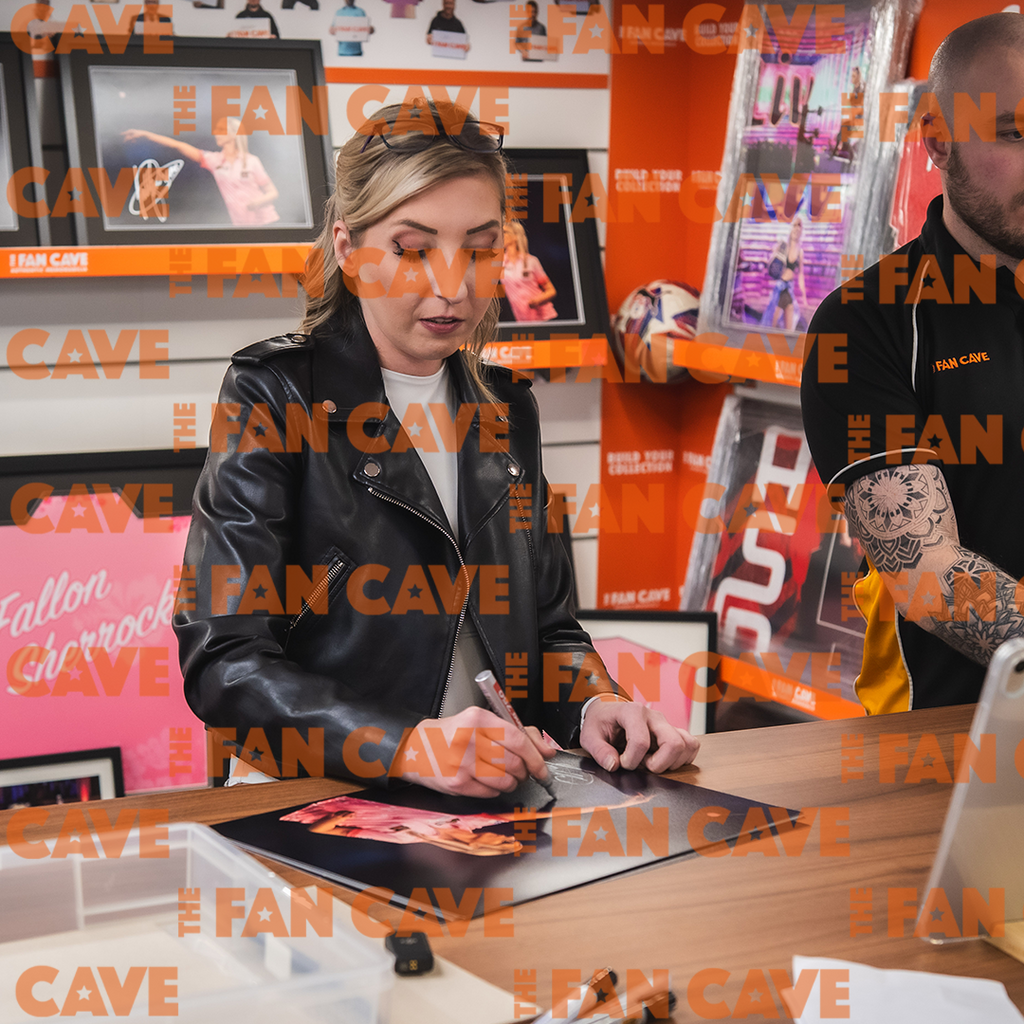Fallon Sherrock & Beau Greaves Signed 16x12 Image Deluxe Mount