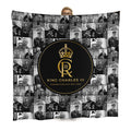 King Charles Coronation - B&W Collage - 150 x 150cm Fleece Blanket