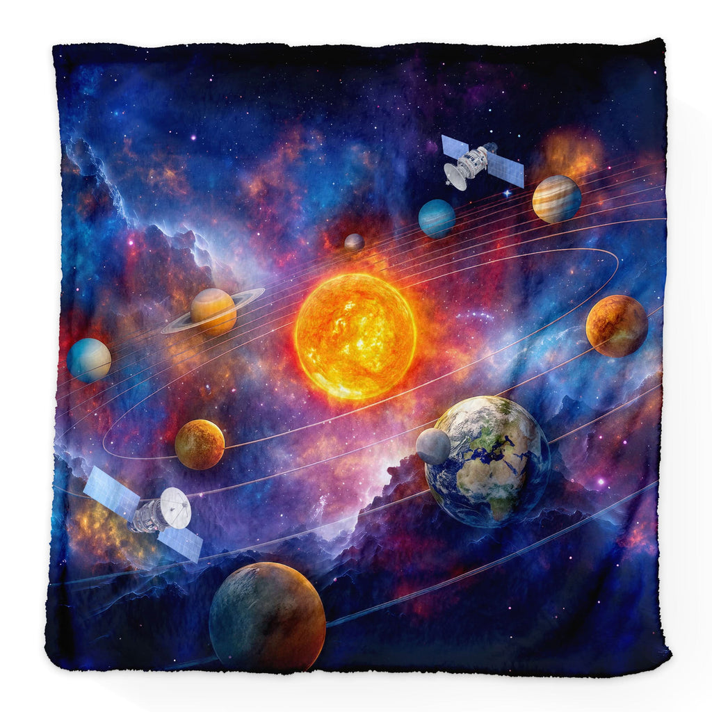 Solar System Space - Fleece Blanket  150cm X 150cm or 75cm x75cm