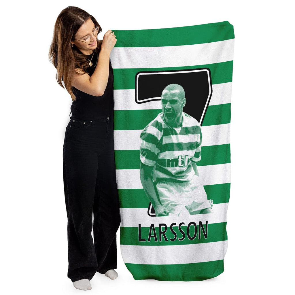 Celtic Larsson 7 - Football Legends - Beach Towel - 150cm x 75cm