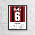 Franco Baresi Legend Stats Football Print