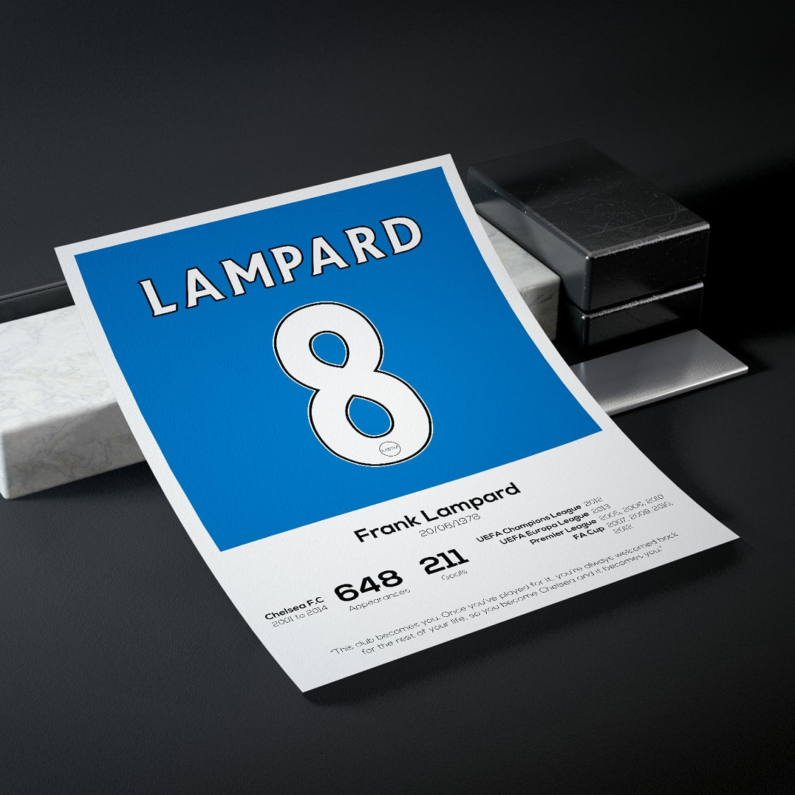 Frank Lampard Legend Stats Print