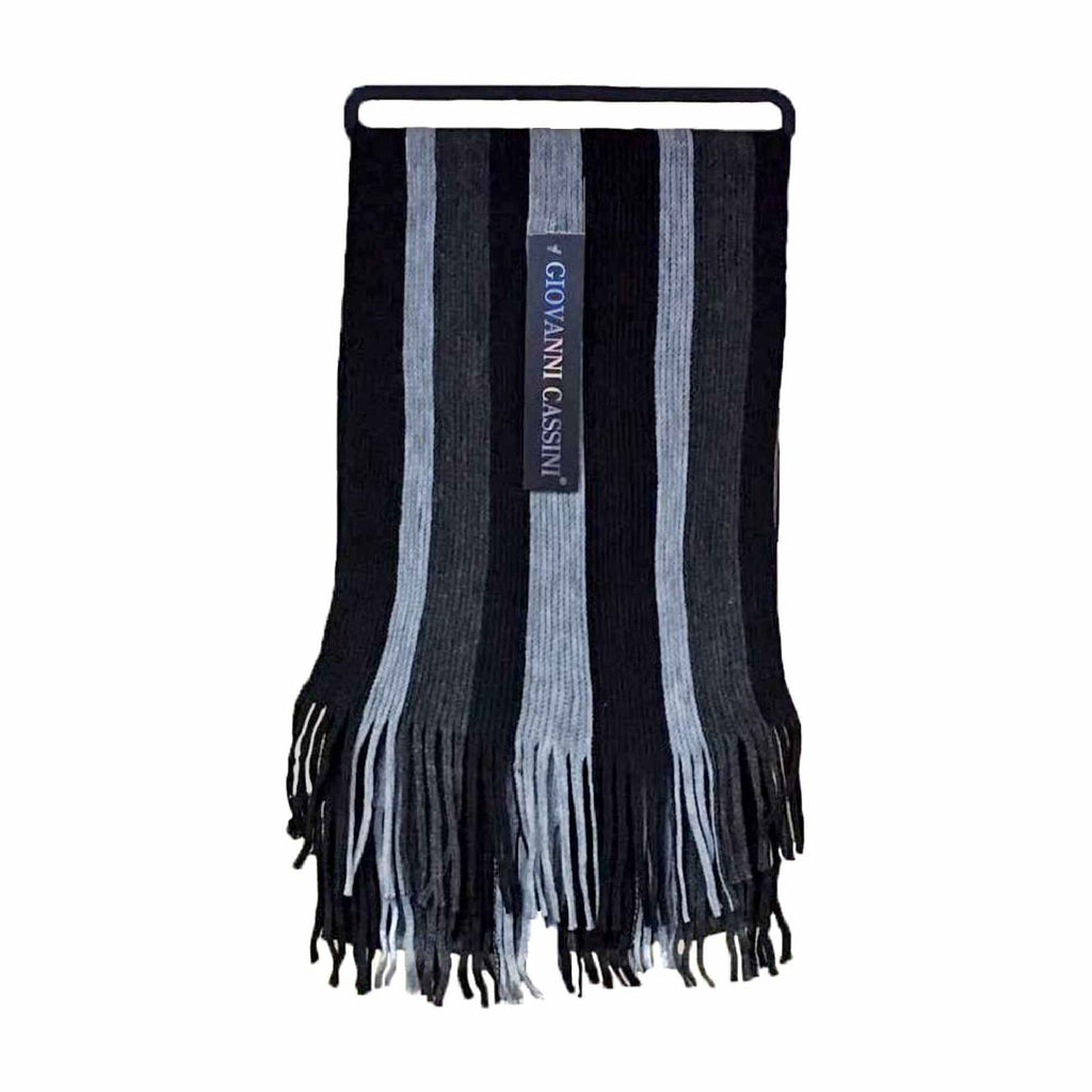 Mens Italian Inspired Warm Knitted Striped Winter Scarf