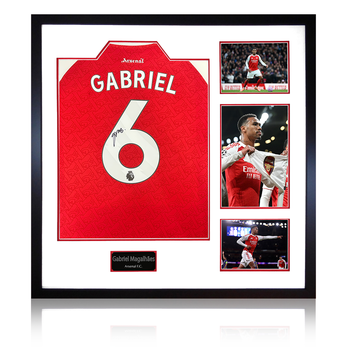 Gabriel Magalhães Signed Arsenal 25/26 Shirt Elite Frame