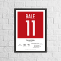 Gareth Bale Wales Legend Stats Print
