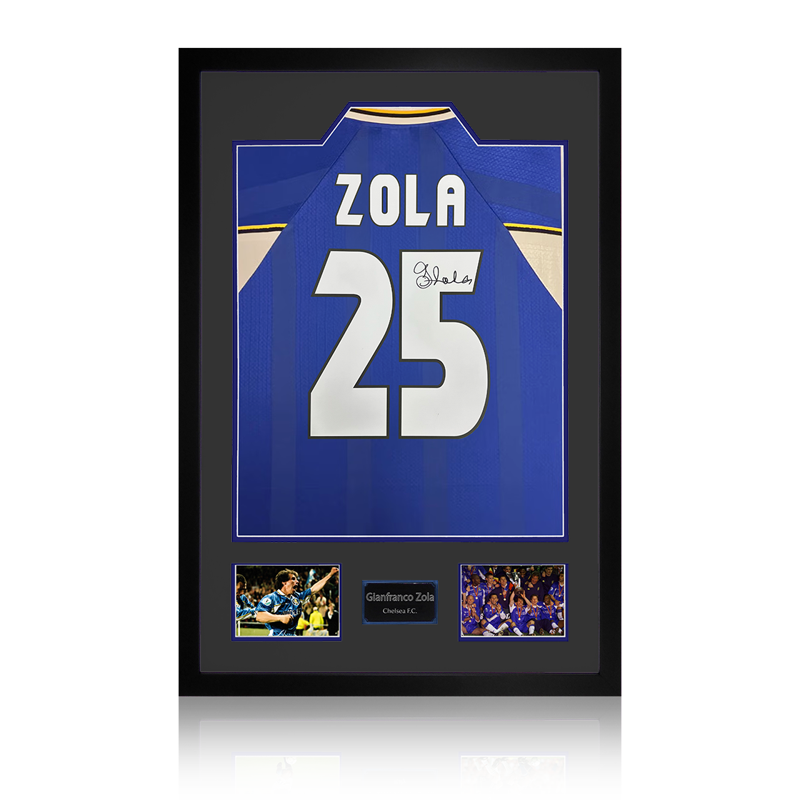 Gianfranco Zola Signed Chelsea Shirt Premium Frame