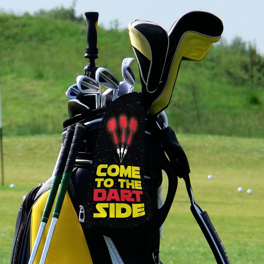 Come to the Dart Side- Funny Darts-Themed Golf Towel