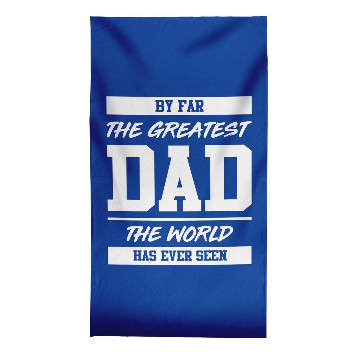 By Far The Greatest Dad - Blue - Lightweight, Microfibre Retro Beach Towel - 150cm x 75cm