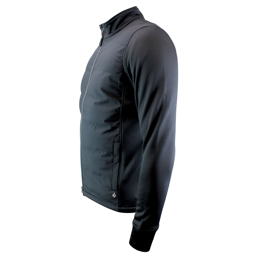 Men's Hybrid Fleece Lined Jacket Full Zip | Insulated Waterproof Coat