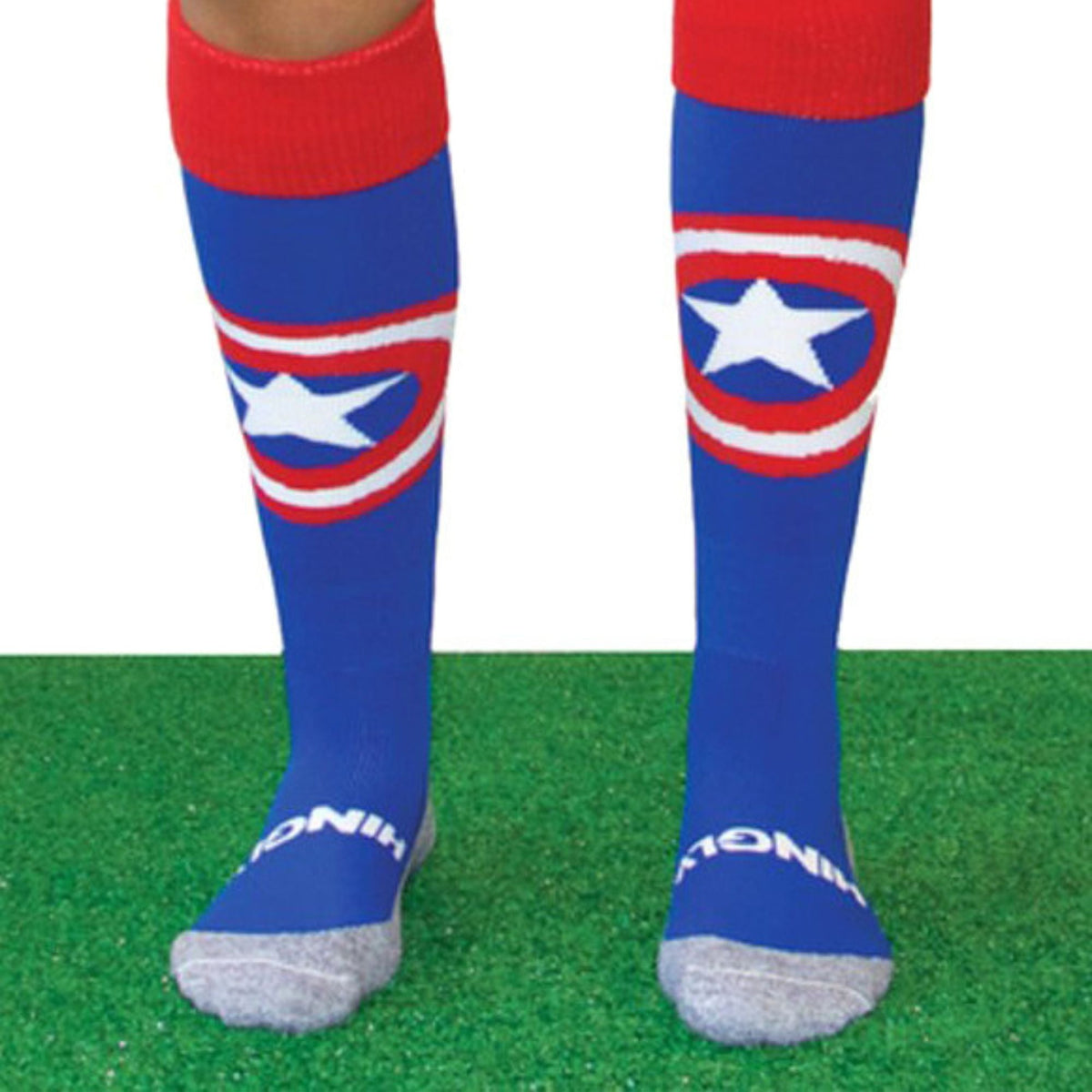 1 Pack Adults & Kids Knee High Fun Patterned Hockey Socks - Captain America