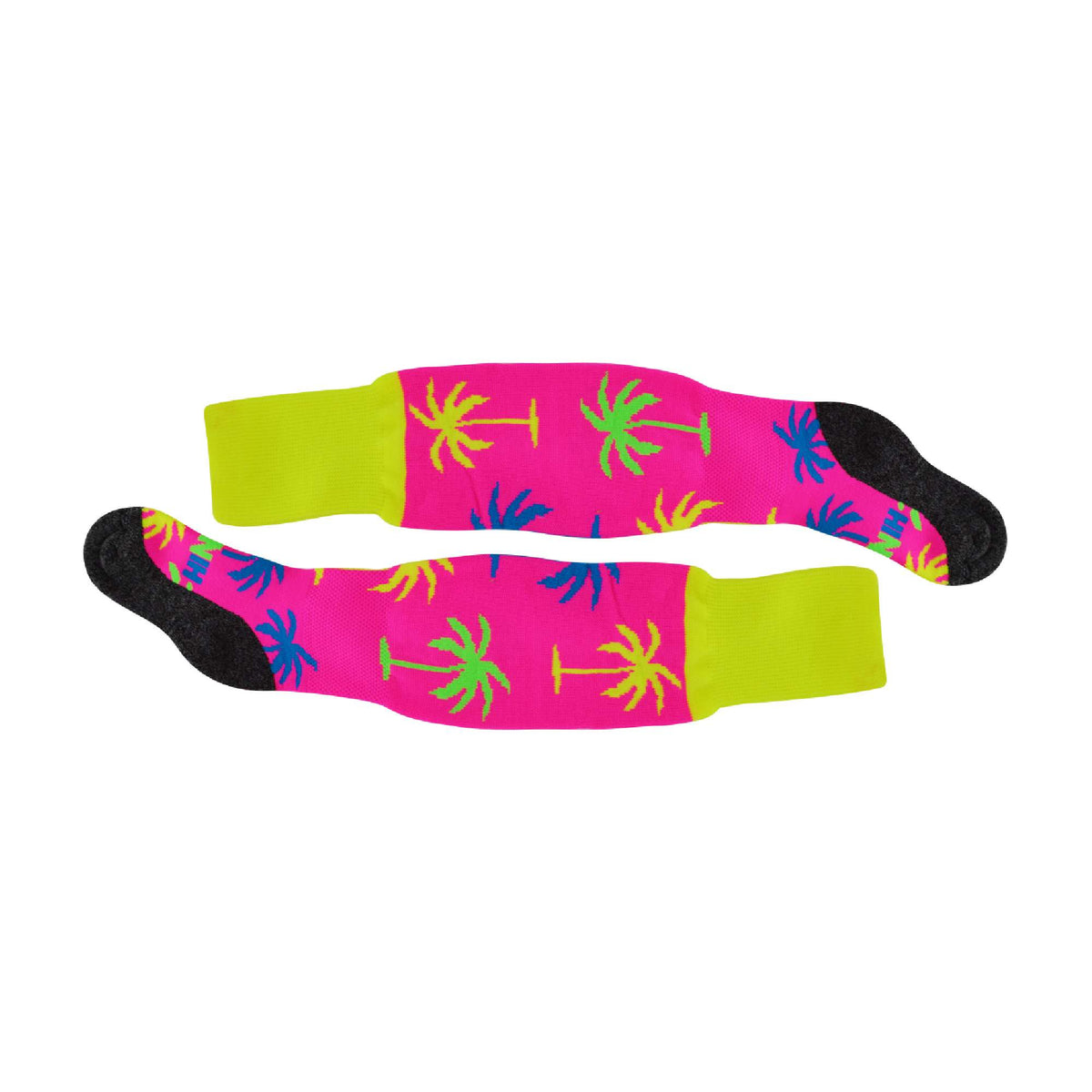 1 Pack Adults & Kids Knee High Fun Patterned Hockey Socks - Pink Palm Tree