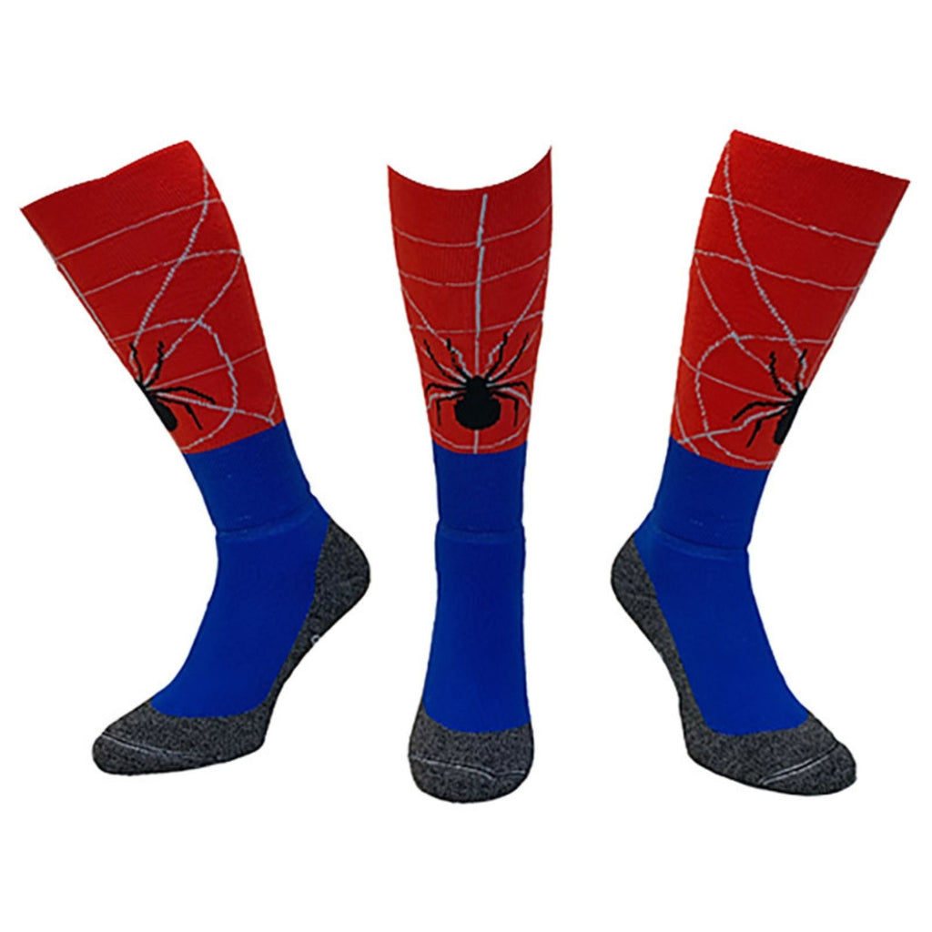 1 Pack Adults & Kids Knee High Fun Patterned Hockey Socks - Spiderman