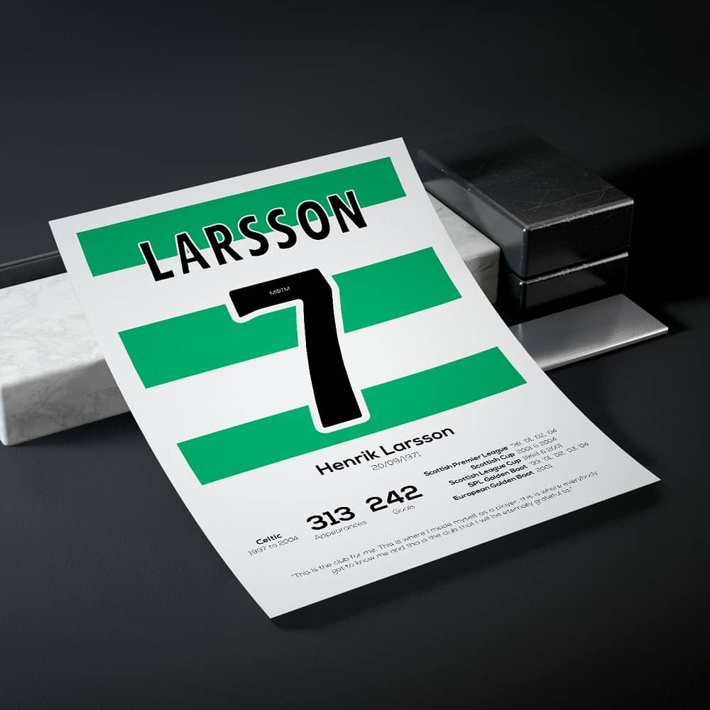 Henrik Larsson Legend Stats Print
