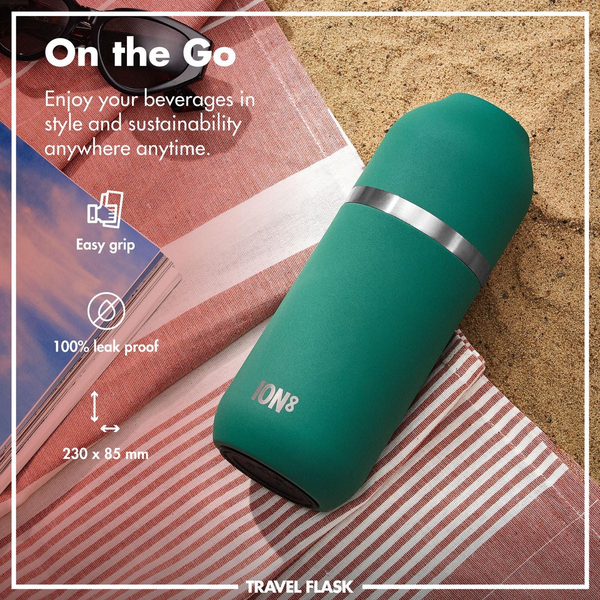 Luma Vacuum Insulated, Flask & Mug, Green, 700ml (24oz)