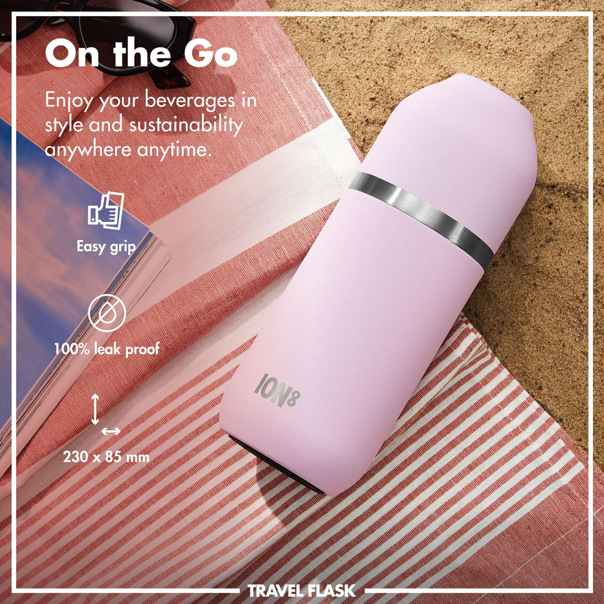 Luma Vacuum Insulated, Flask & Mug, Rose Quartz, 700ml (24oz)