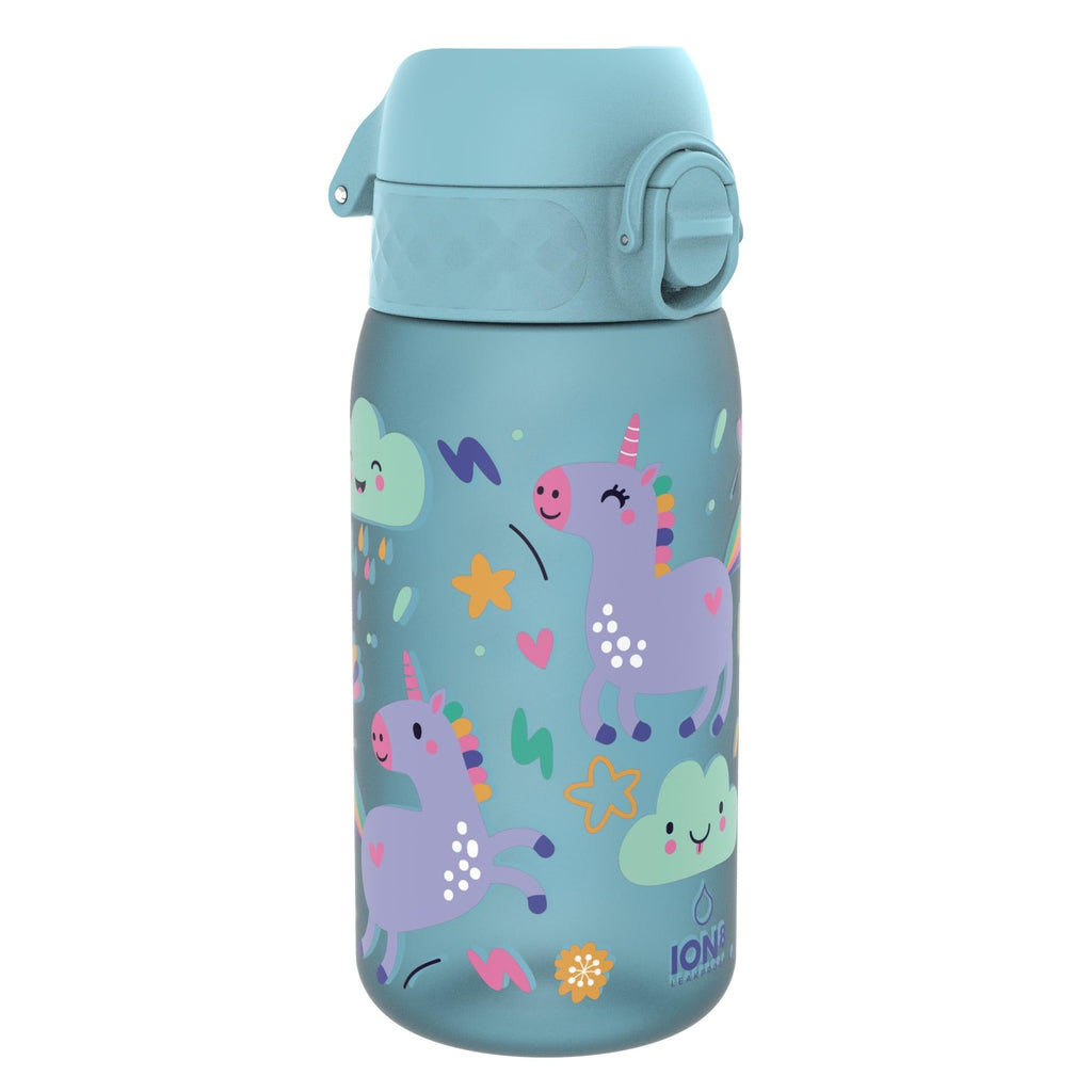 Leak Proof Kids Water Bottle, Recyclon, Blue Unicorns, 350ml (12oz)