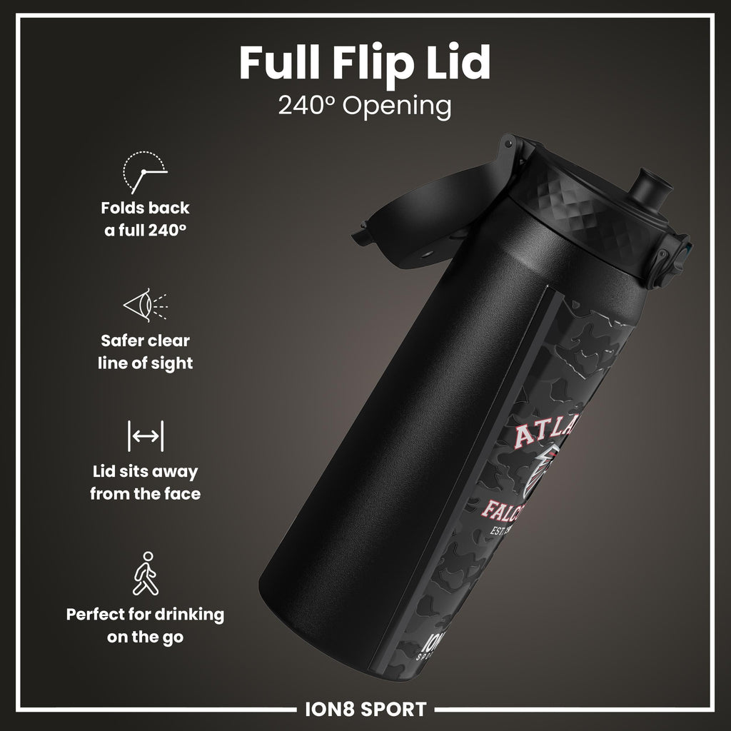 NFL x ION8 Insulated Steel Water Bottle, NFL Falcons, 750ml (24oz)
