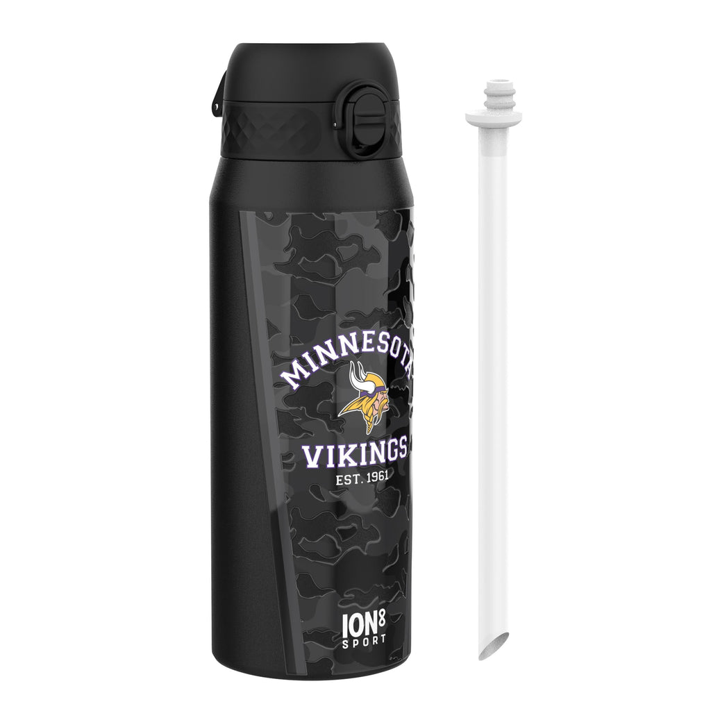 NFL x ION8 Insulated Steel Water Bottle, NFL Vikings, 750ml (24oz)