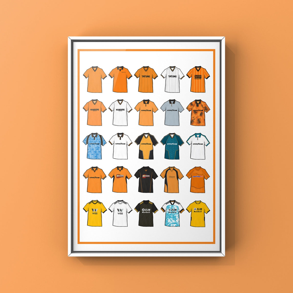 Wolverhampton Retro Shirts Football Print