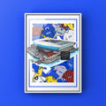 Toffees Kit Collage Retro Shirts & Bramley Moore Stadium Football Print