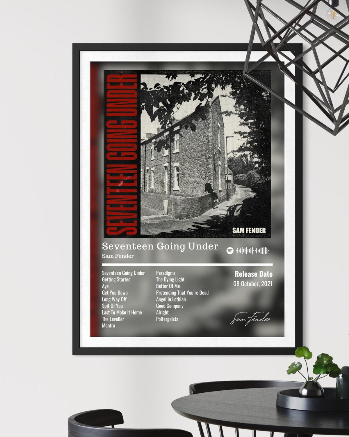 Seventeen Going Under - Sam Fender Inspired Album Poster