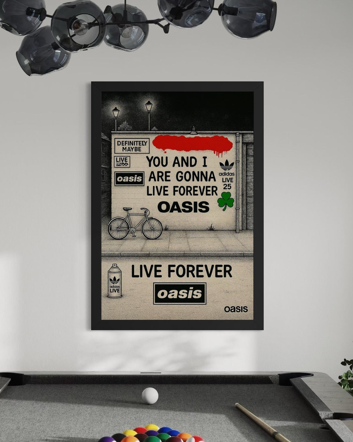 Live Forever - Oasis Inspired Graffiti Poster