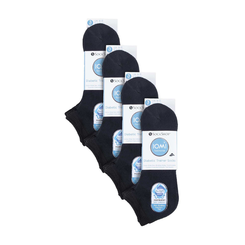 12 Pair Unisex Low-Cut Diabetic Trainer Socks: Ideal for Swollen Feet & Ankle