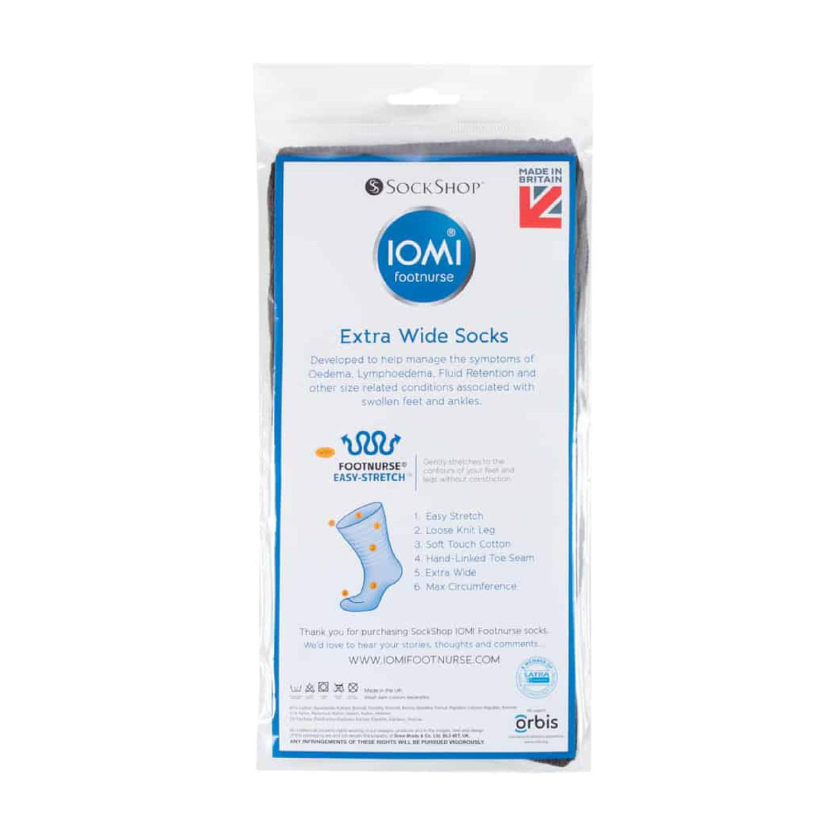 1 Pack Extra Wide Loose Fit Cotton Oedema Socks for Swollen Ankles