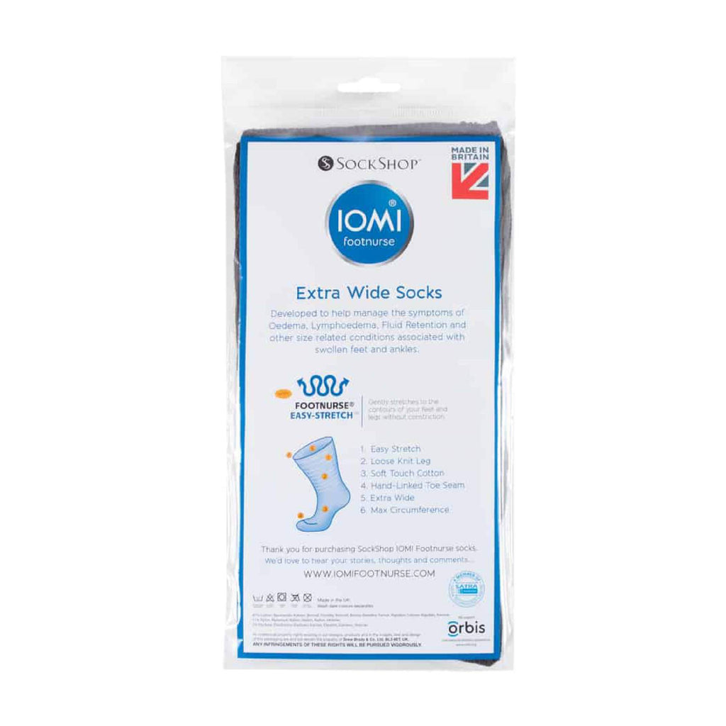 1 Pack Extra Wide Loose Fit Cotton Oedema Socks for Swollen Ankles