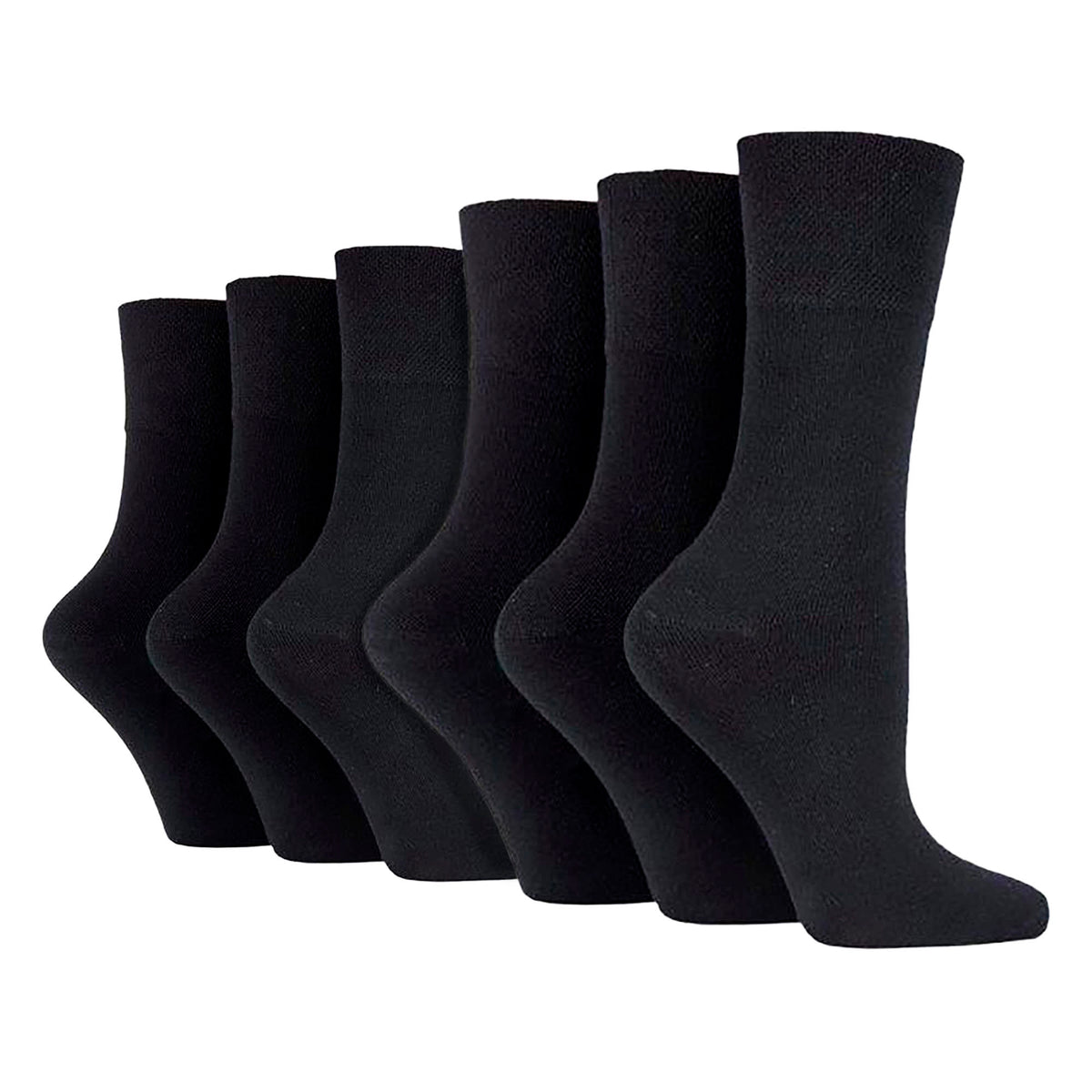 6 Pack Ladies Non Elastic Cotton Diabetic Socks with Seamless Toe