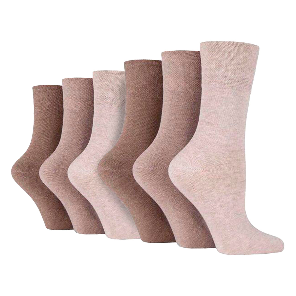 6 Pack Ladies Non Elastic Cotton Diabetic Socks with Seamless Toe