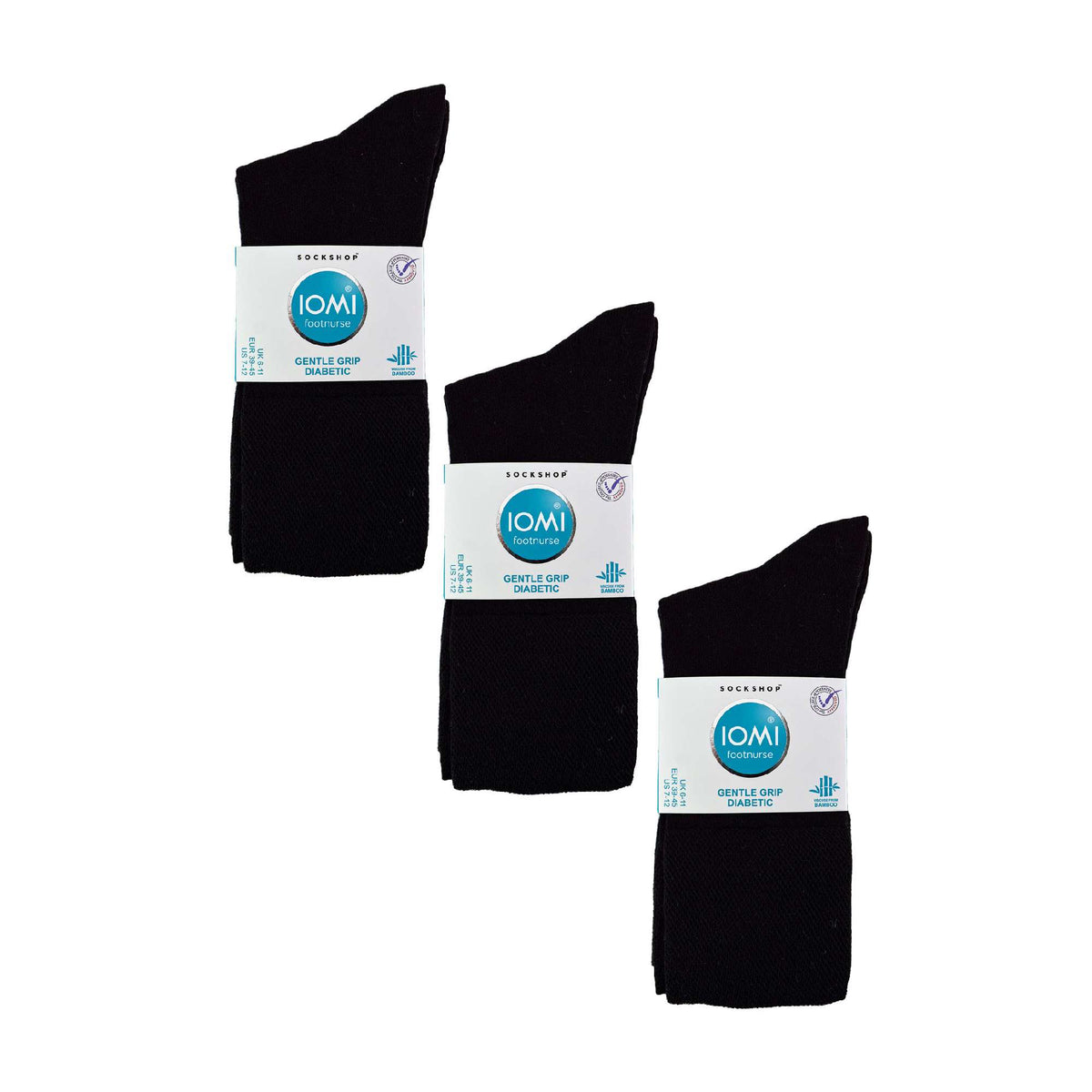 6 Pack Mens Non Elastic Bamboo Diabetic Socks