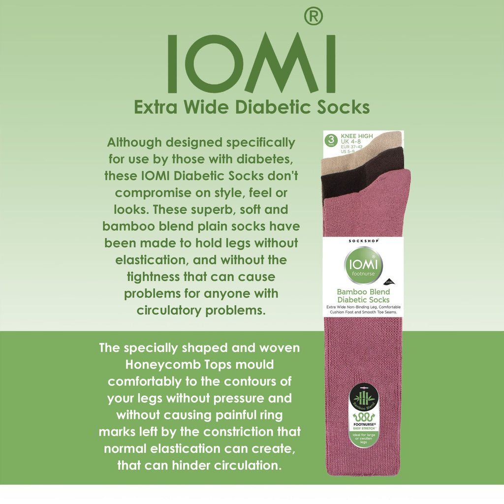 3 Pack Knee High Soft Bamboo Diabetic Socks